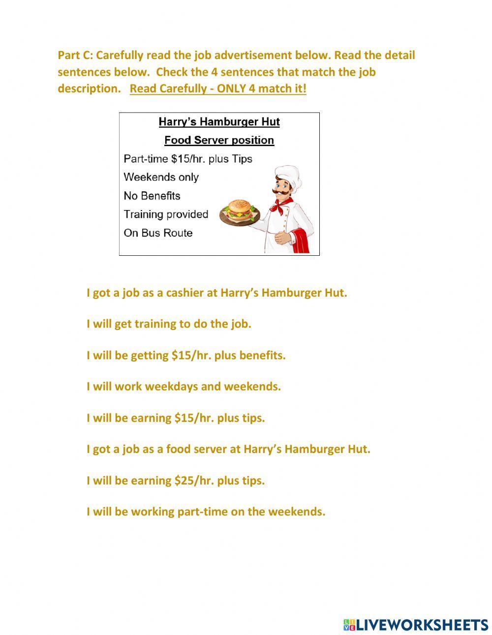 Email to a Friend about a new Job