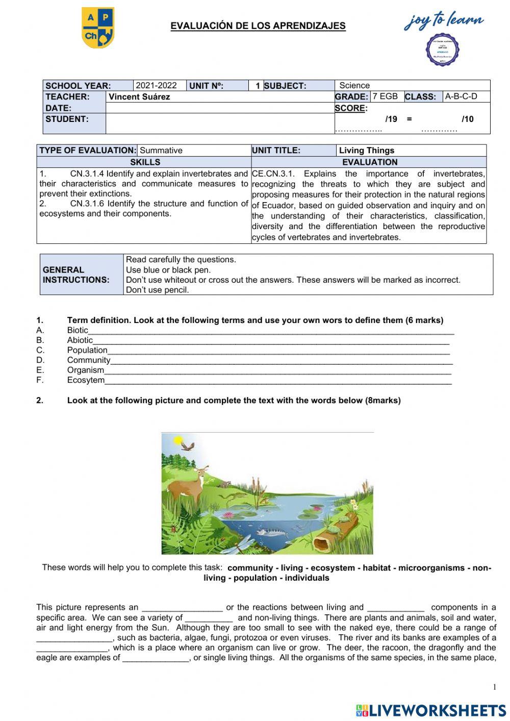 7th grade test. NNEE