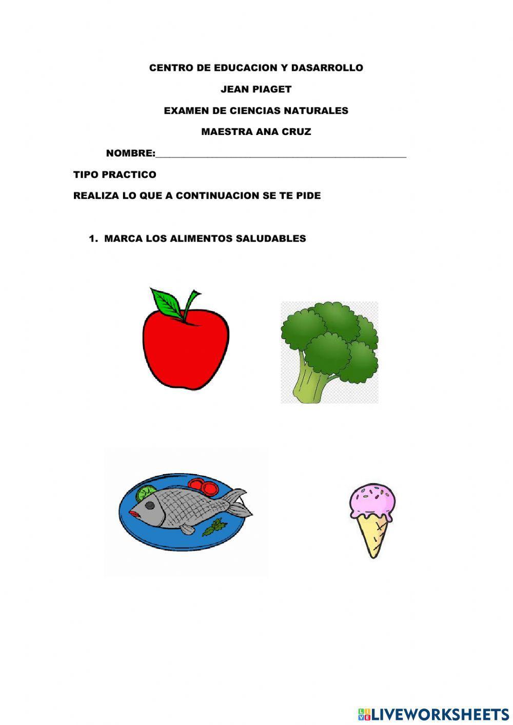 Examen de ciencias naturales primer grado cuarto parcial