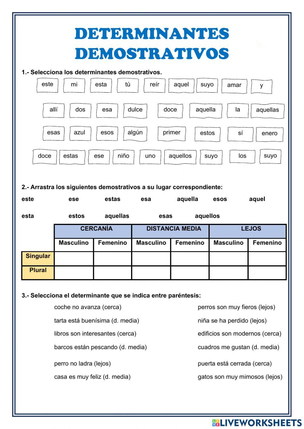 Determinantes Demostrativos