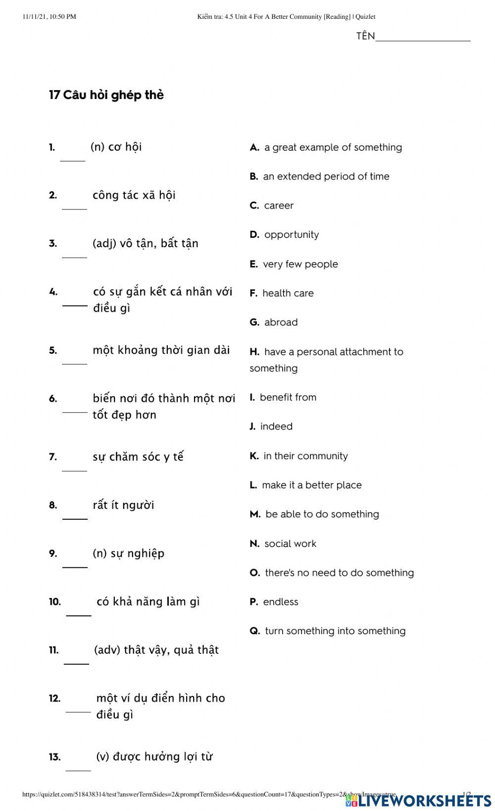 4.5 Unit 4 For A Better Community Reading - Quizlet