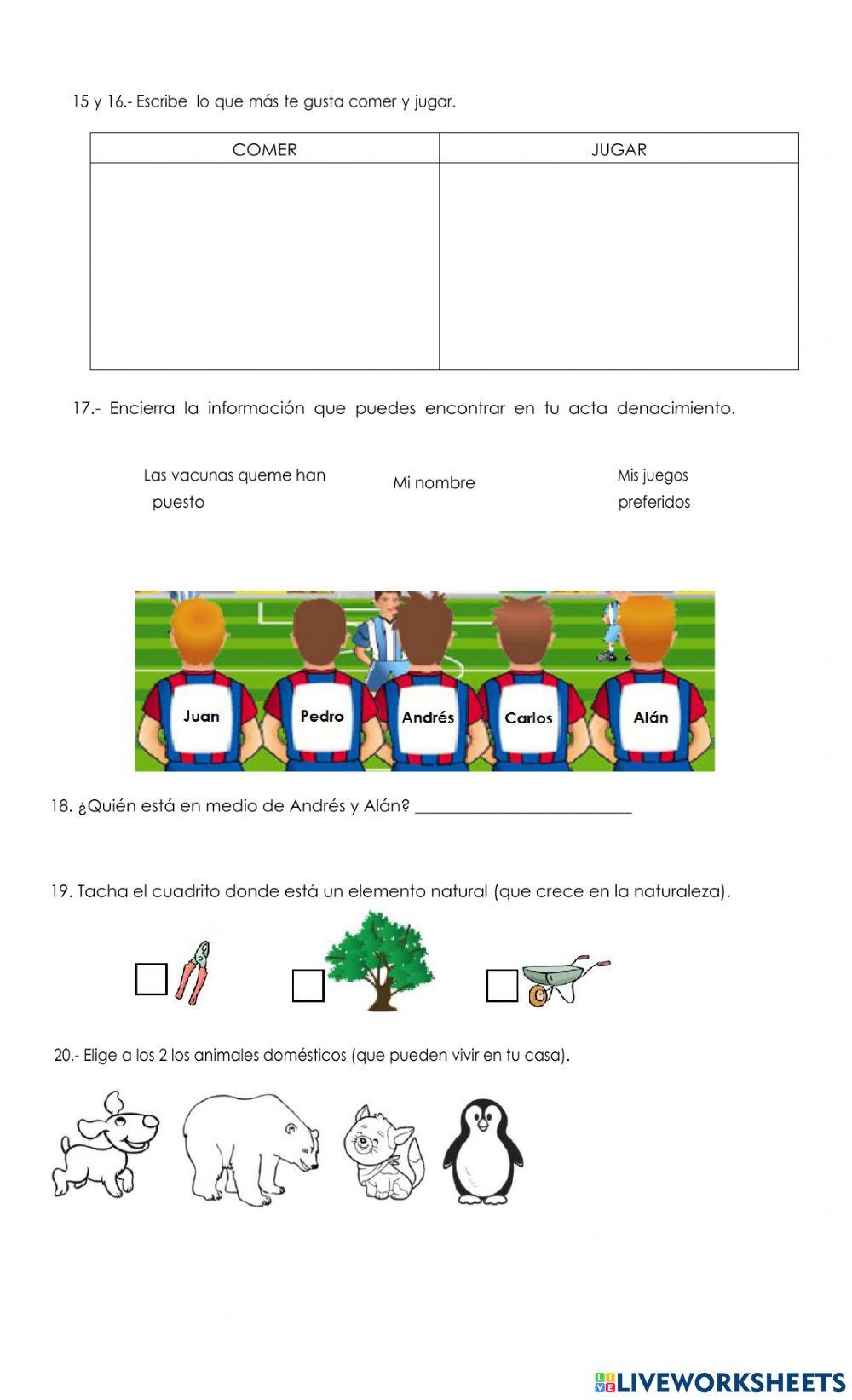 Examen de conocimiento del medio