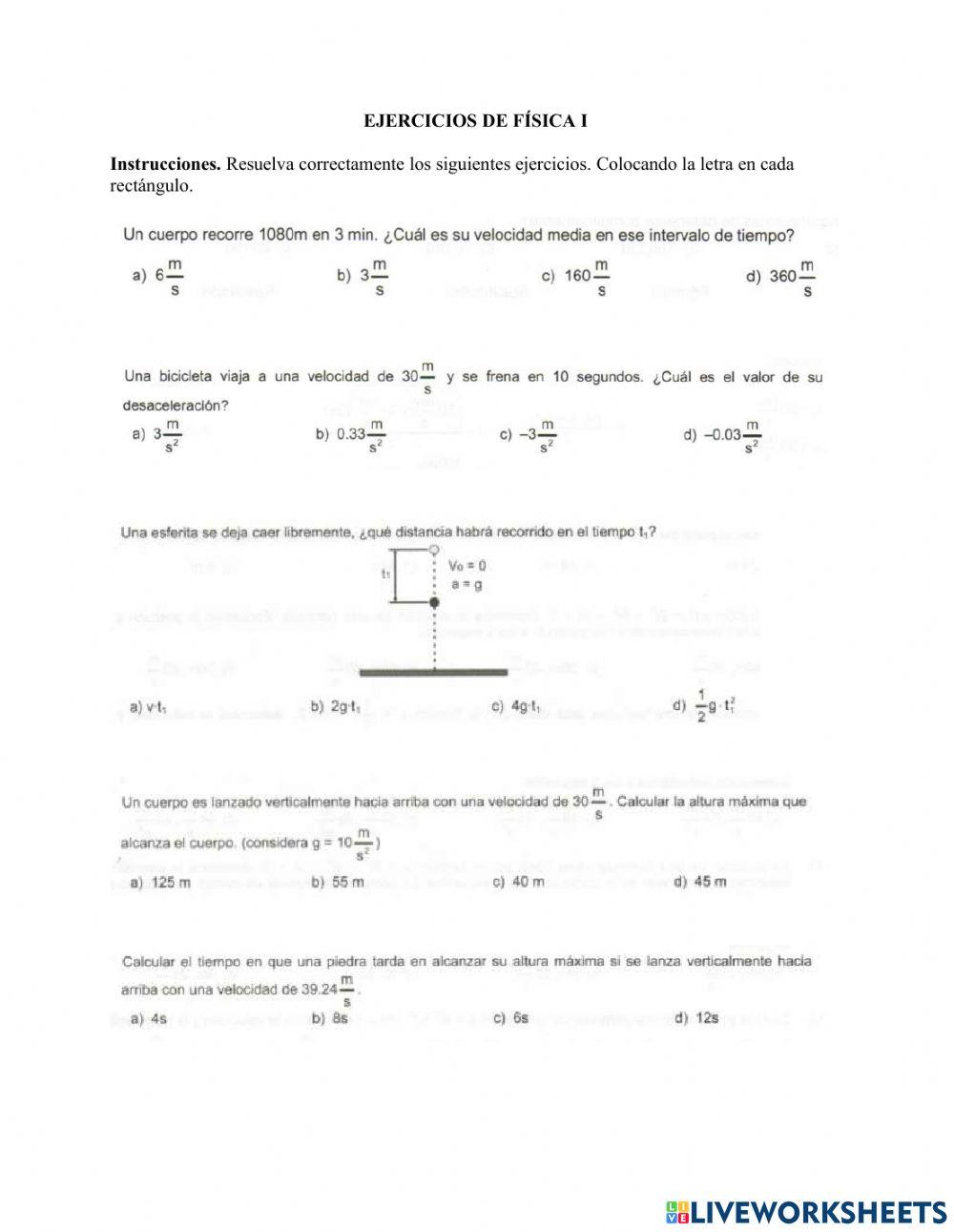 Ejercicios de física i
