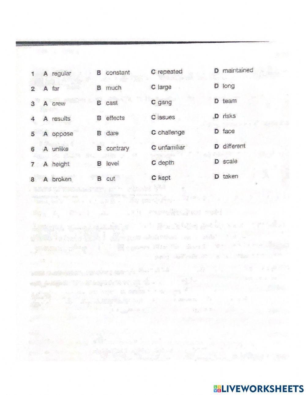 Test 5 page 102 part 1 thru 4