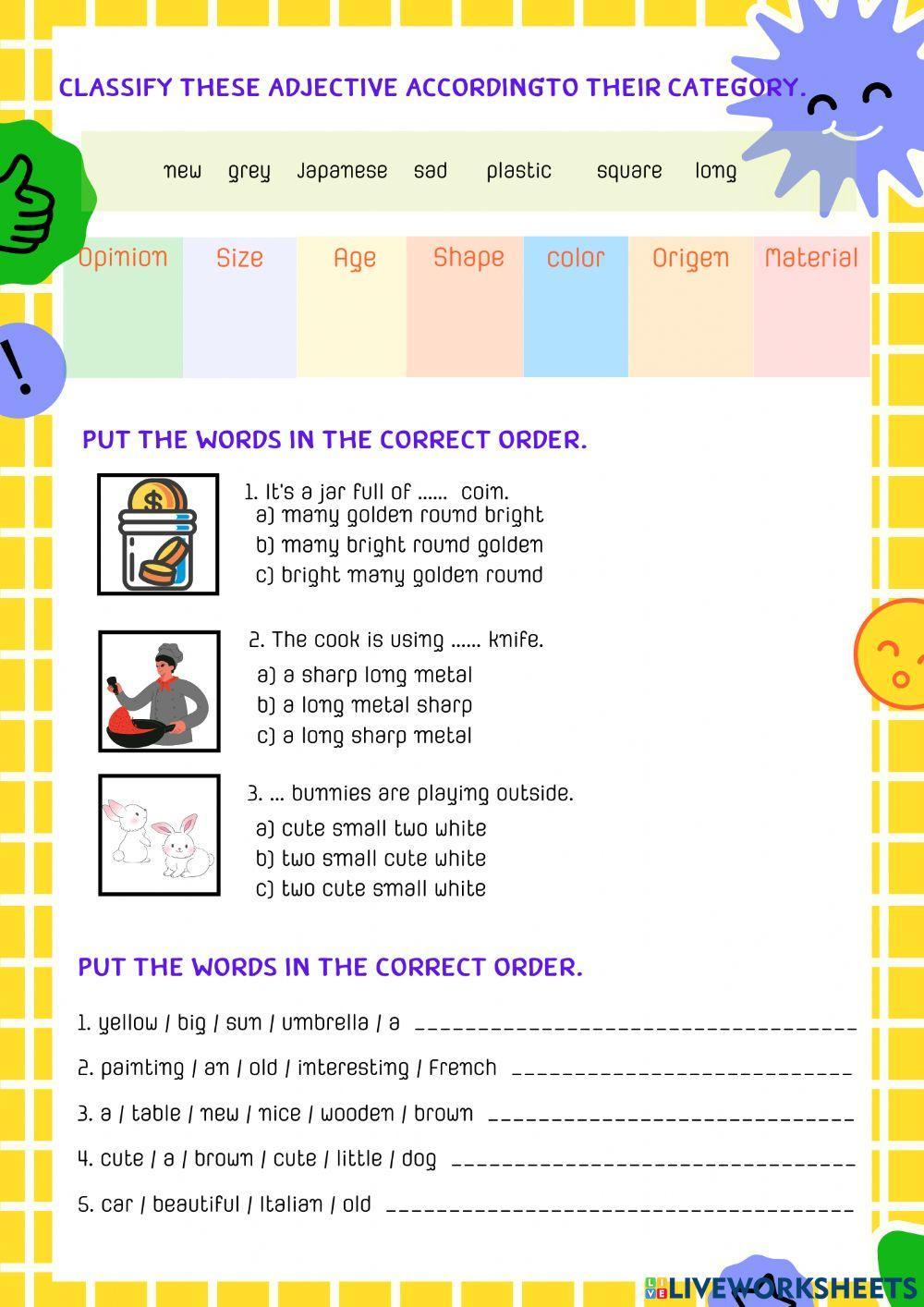 Adjectives word order