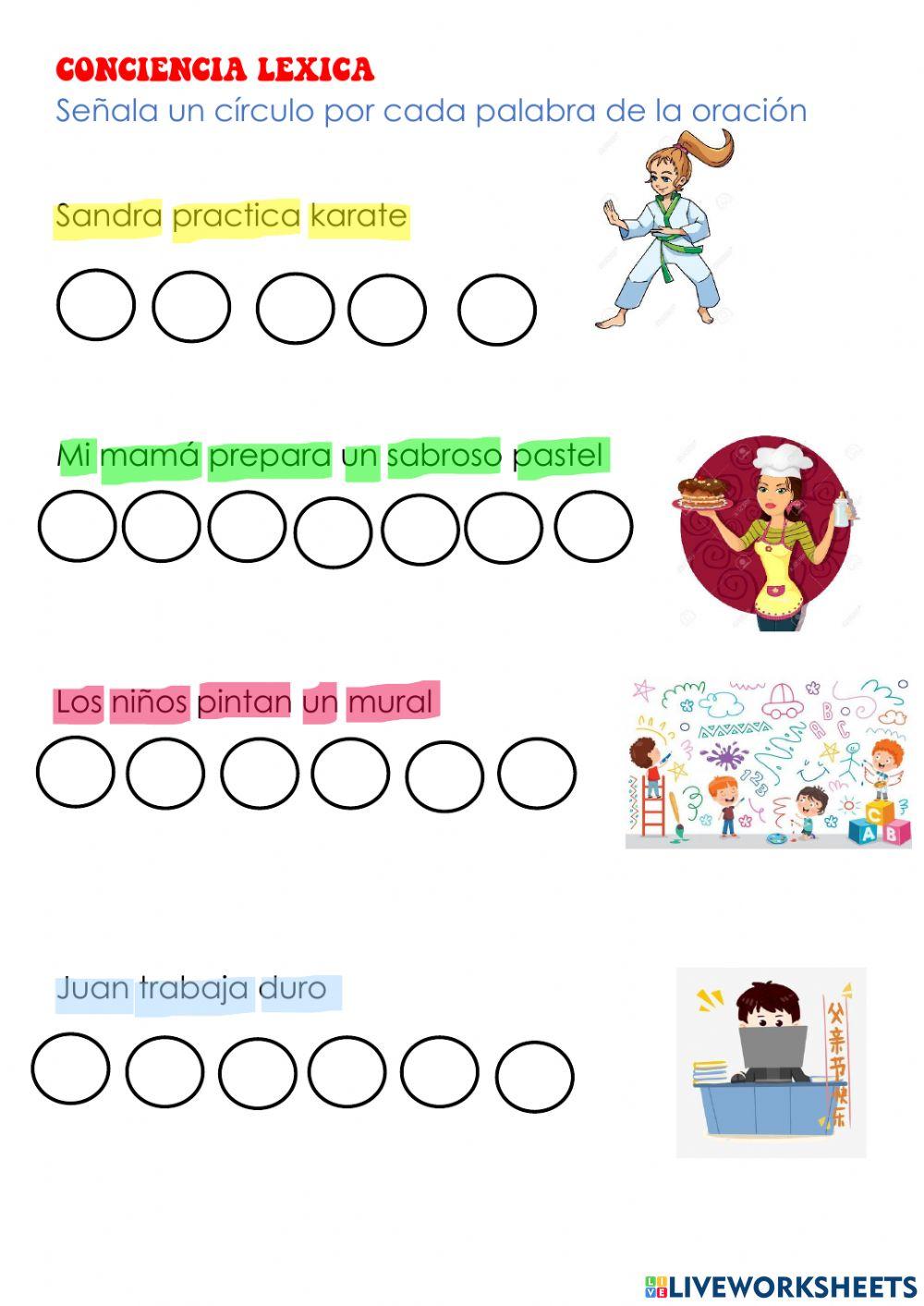 Conciencia léxica online worksheet for PRIMERO DE BÁSICA | Live Worksheets