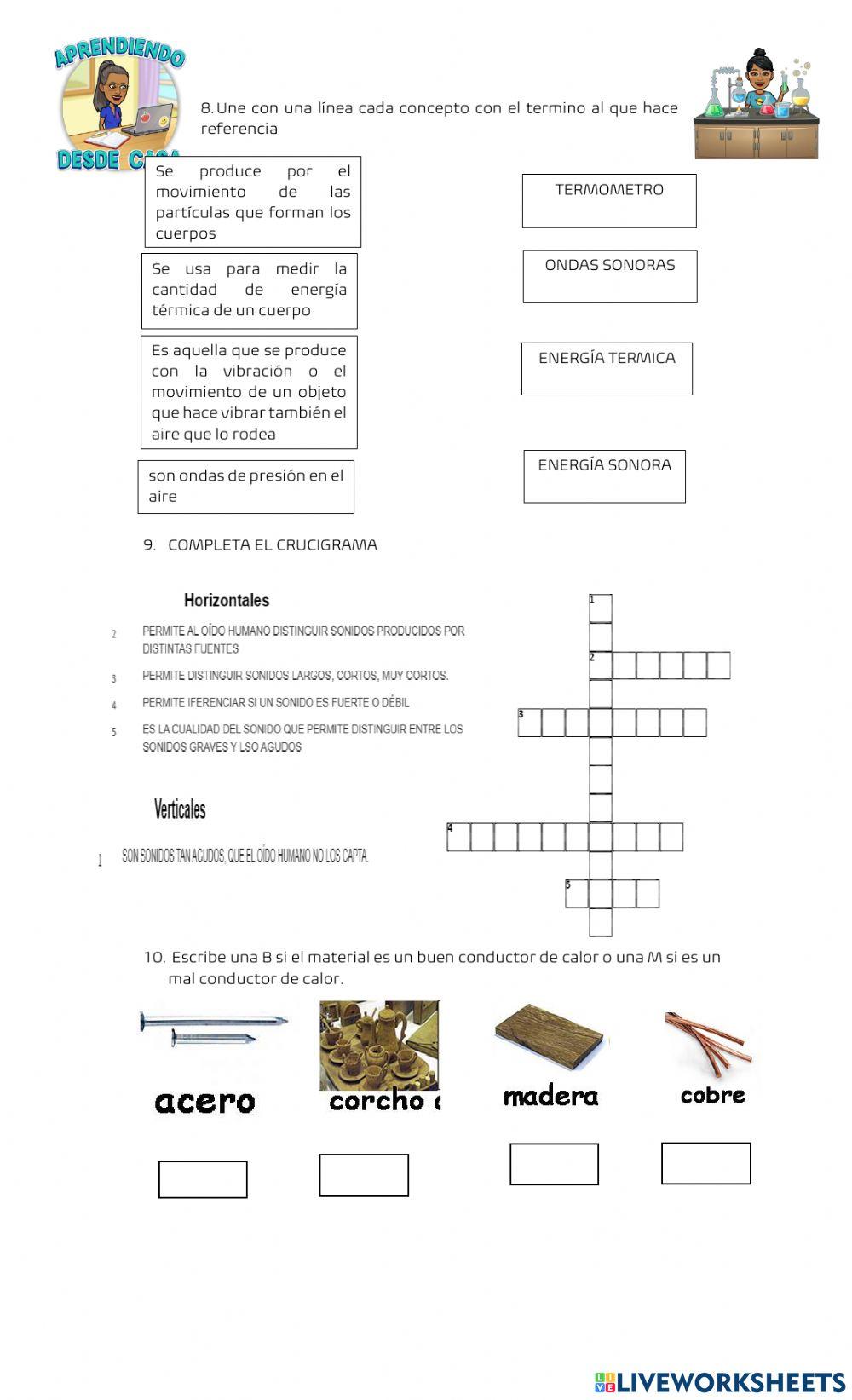 Evaluación sobre la energía