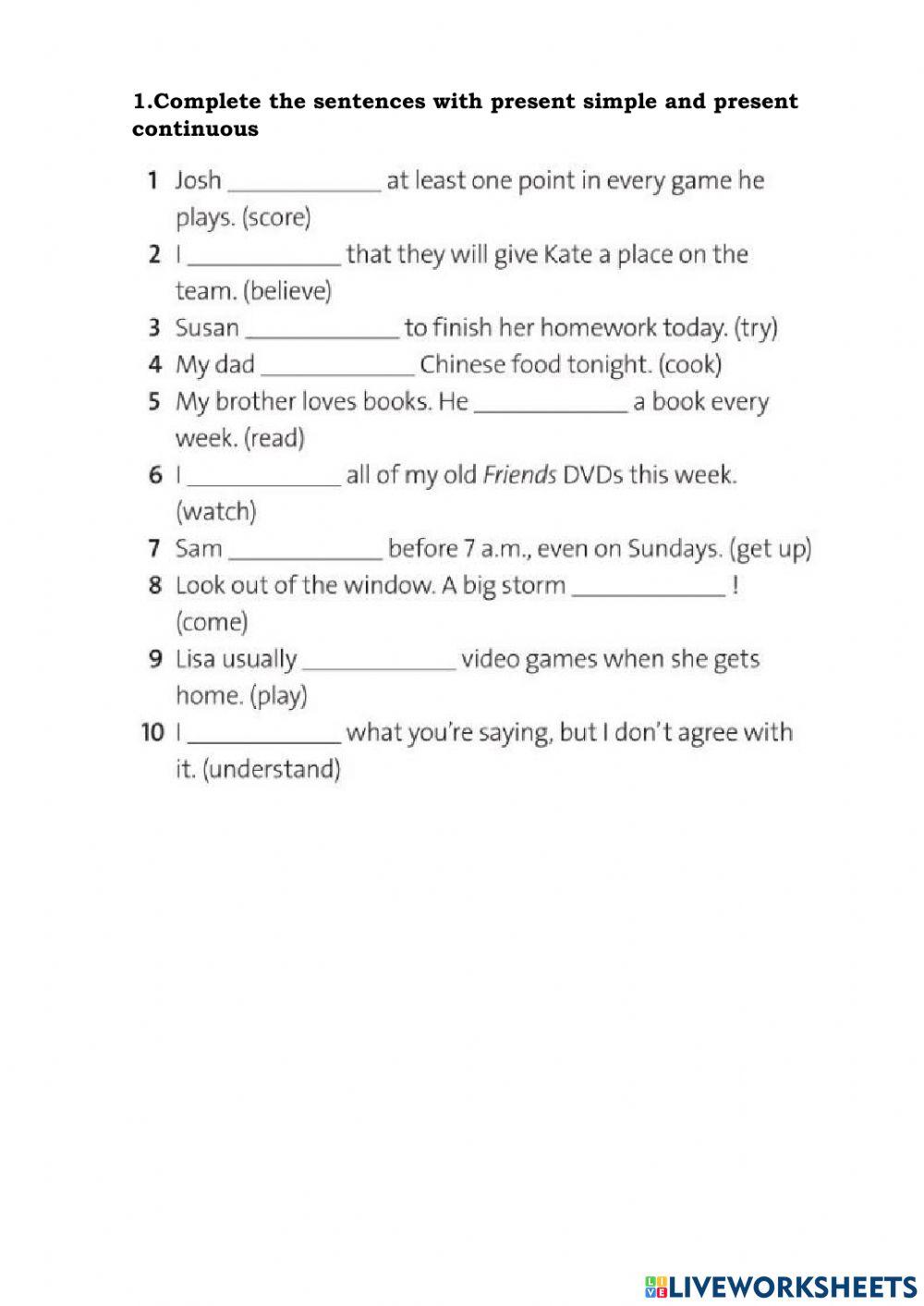 Present simple vs present continuous