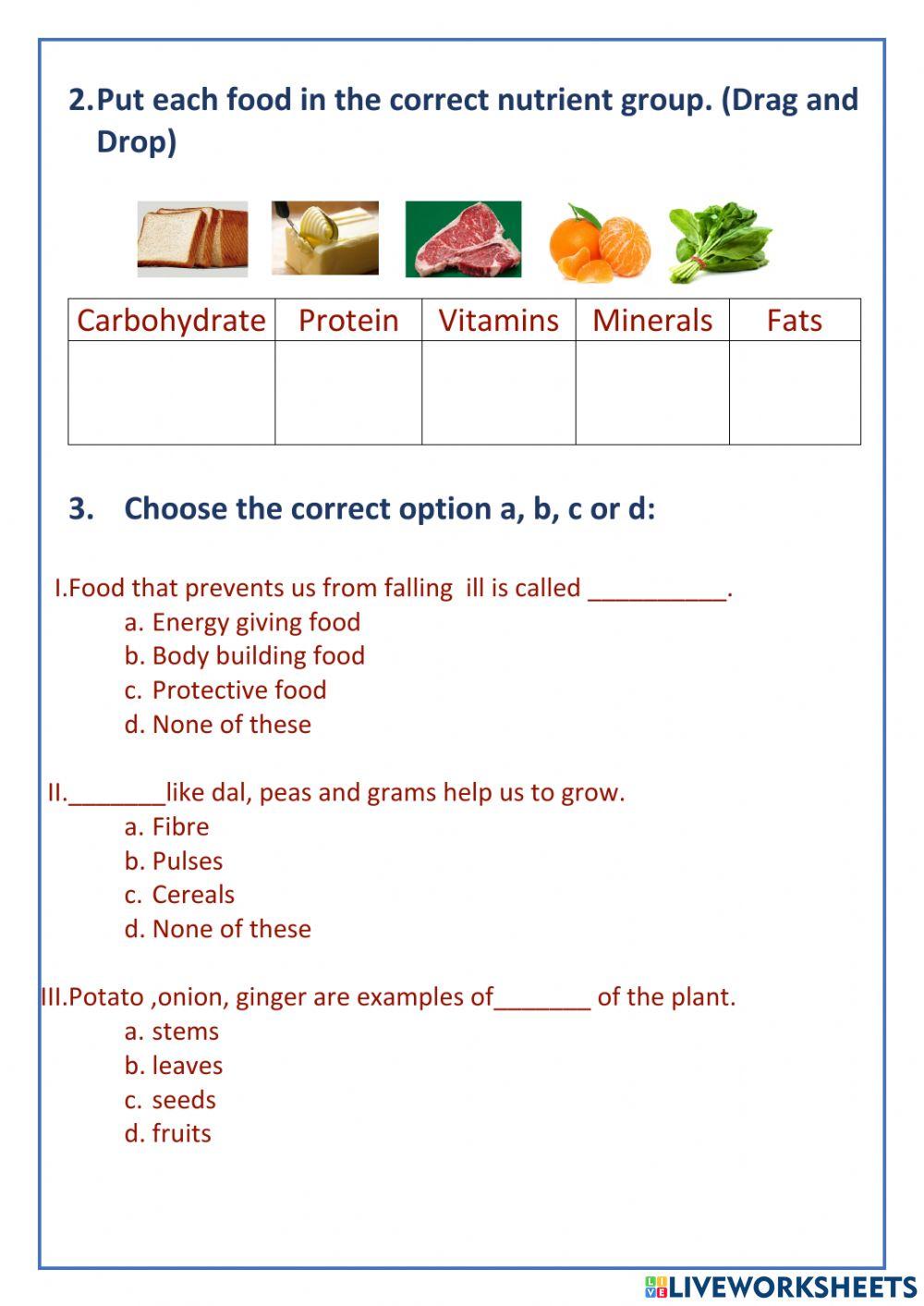 Science worksheet