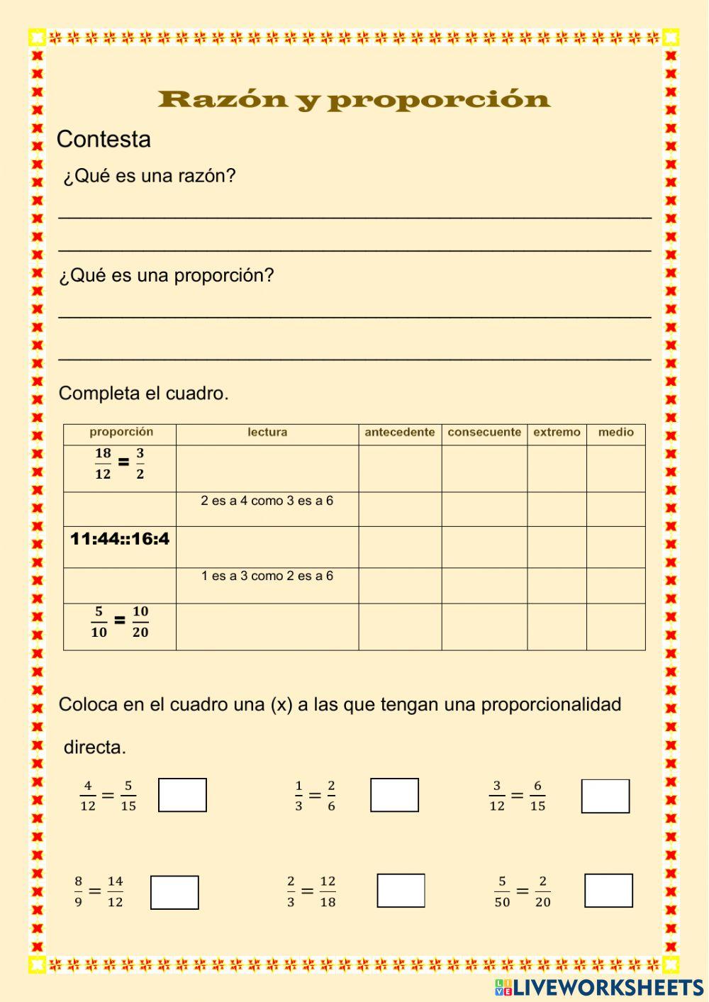 Razón y proporción