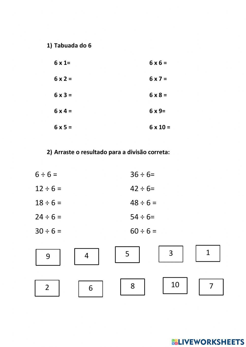 Multiplicação por 6