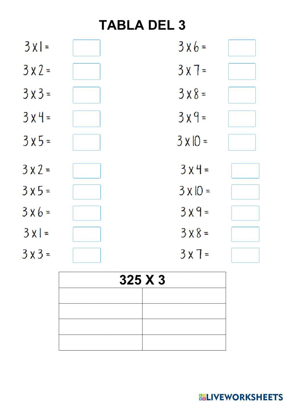 Tabla del 3