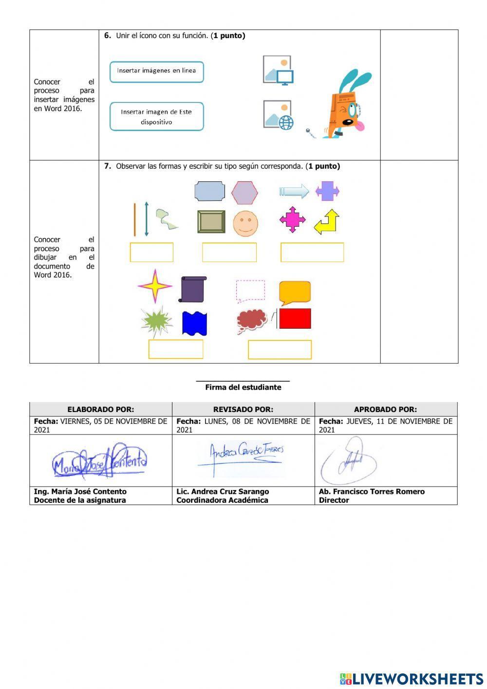 Evaluación del Primer Parcial de Computación del Segundo Quimestre