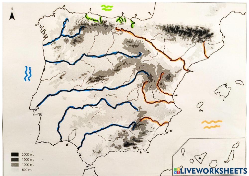 Mapa físico de España