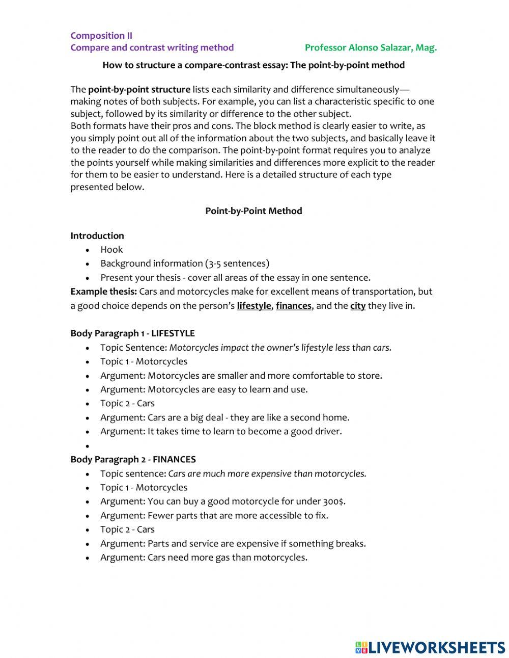 Point by point and practice