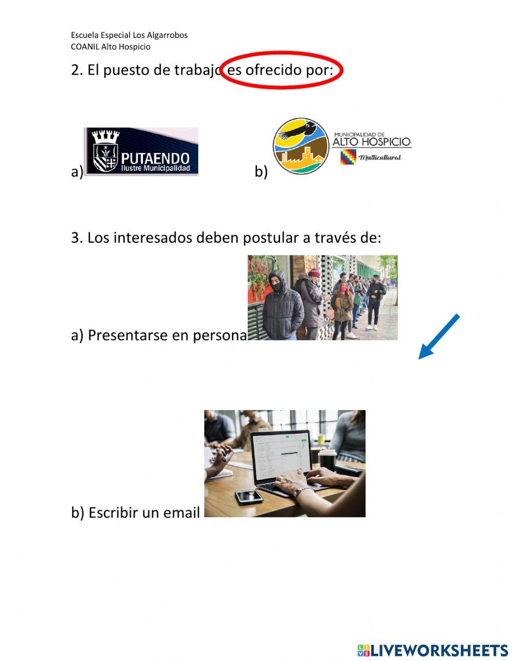 Aviso trabajo