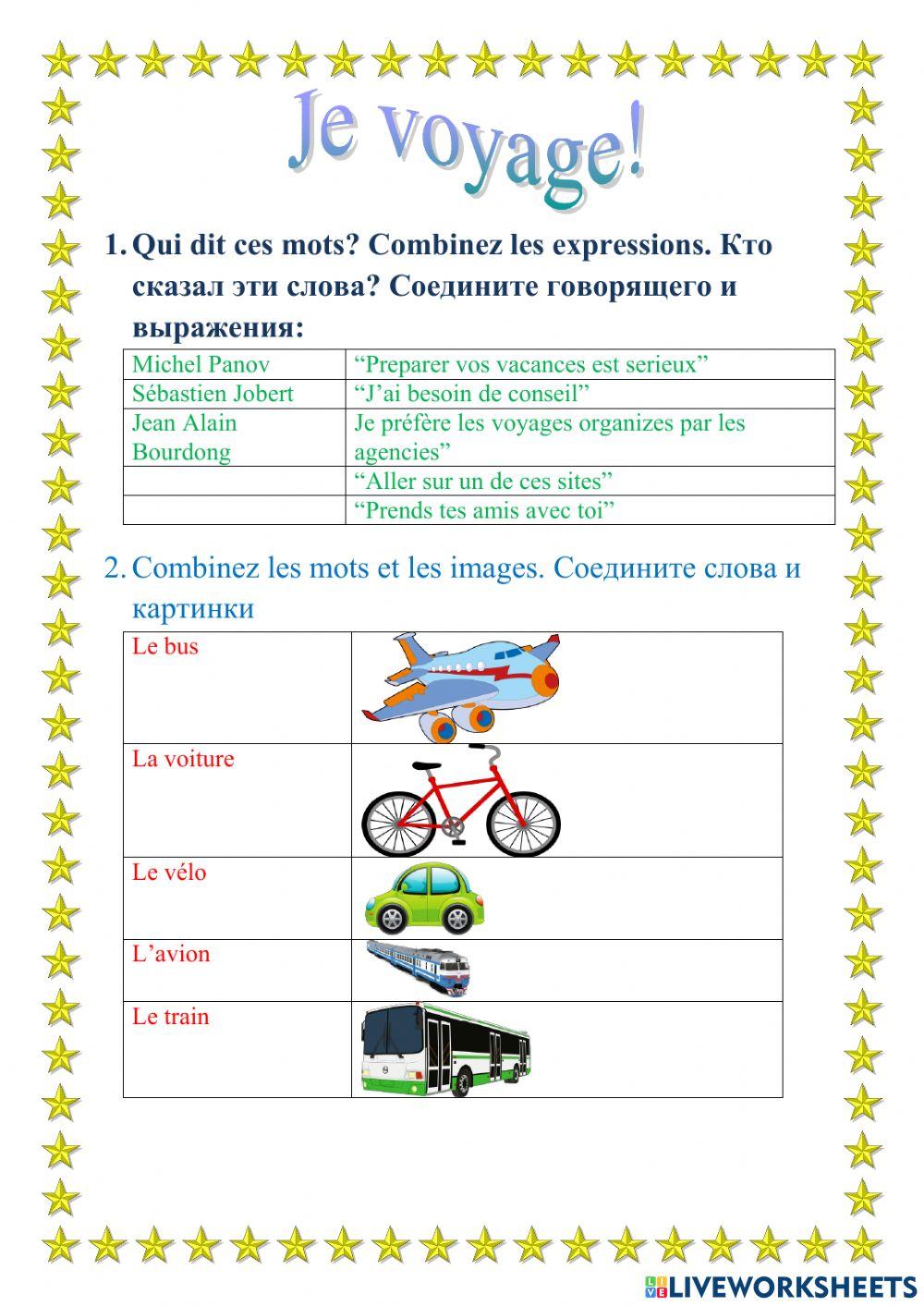 je-voyage-worksheet-live-worksheets
