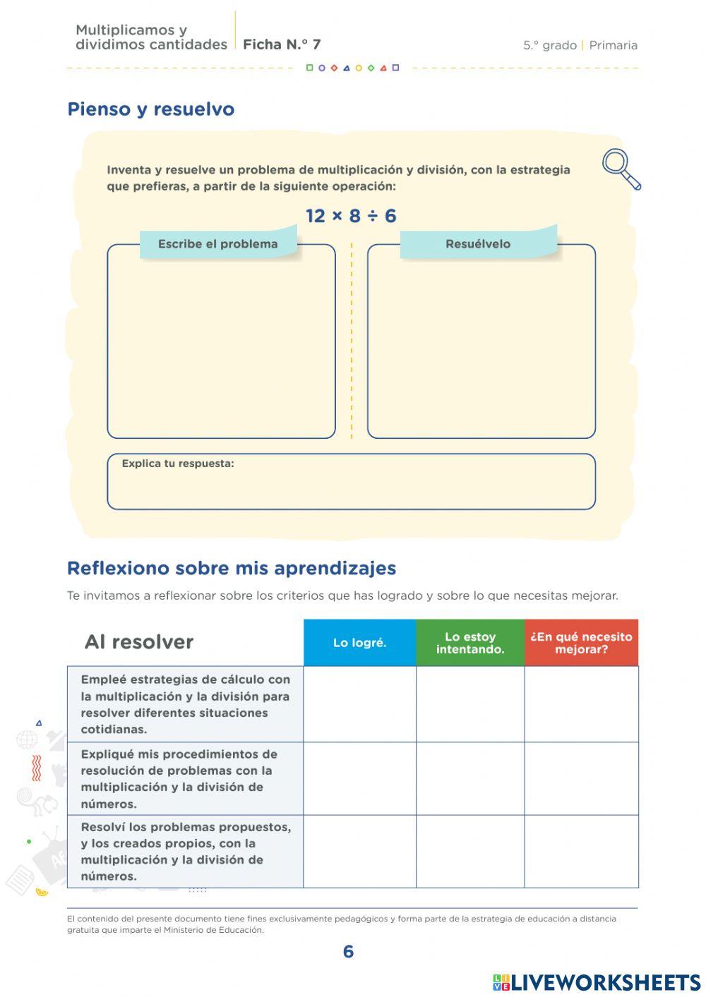 Multiplicamos y dividimos cantidades