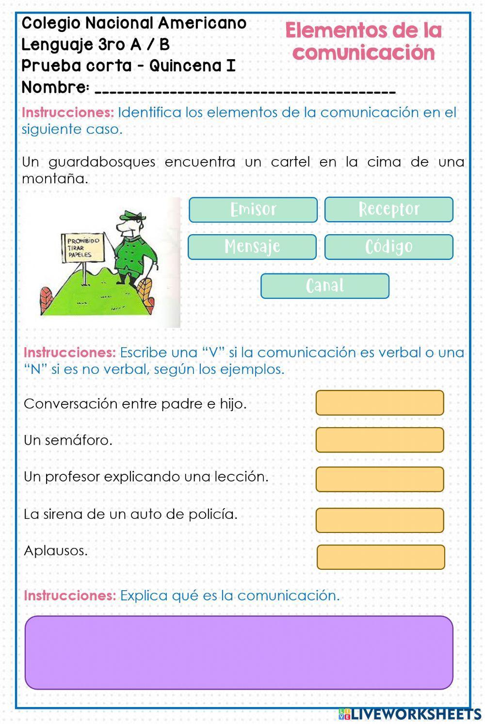 Q. I - Prueba corta lenguaje