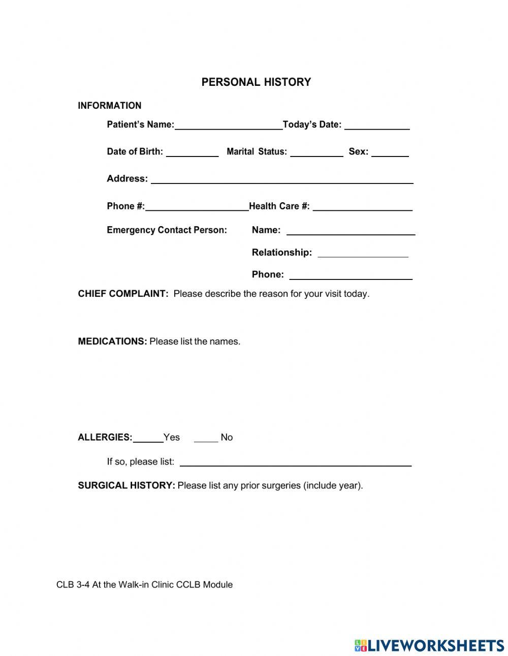 Completing a Medical Form