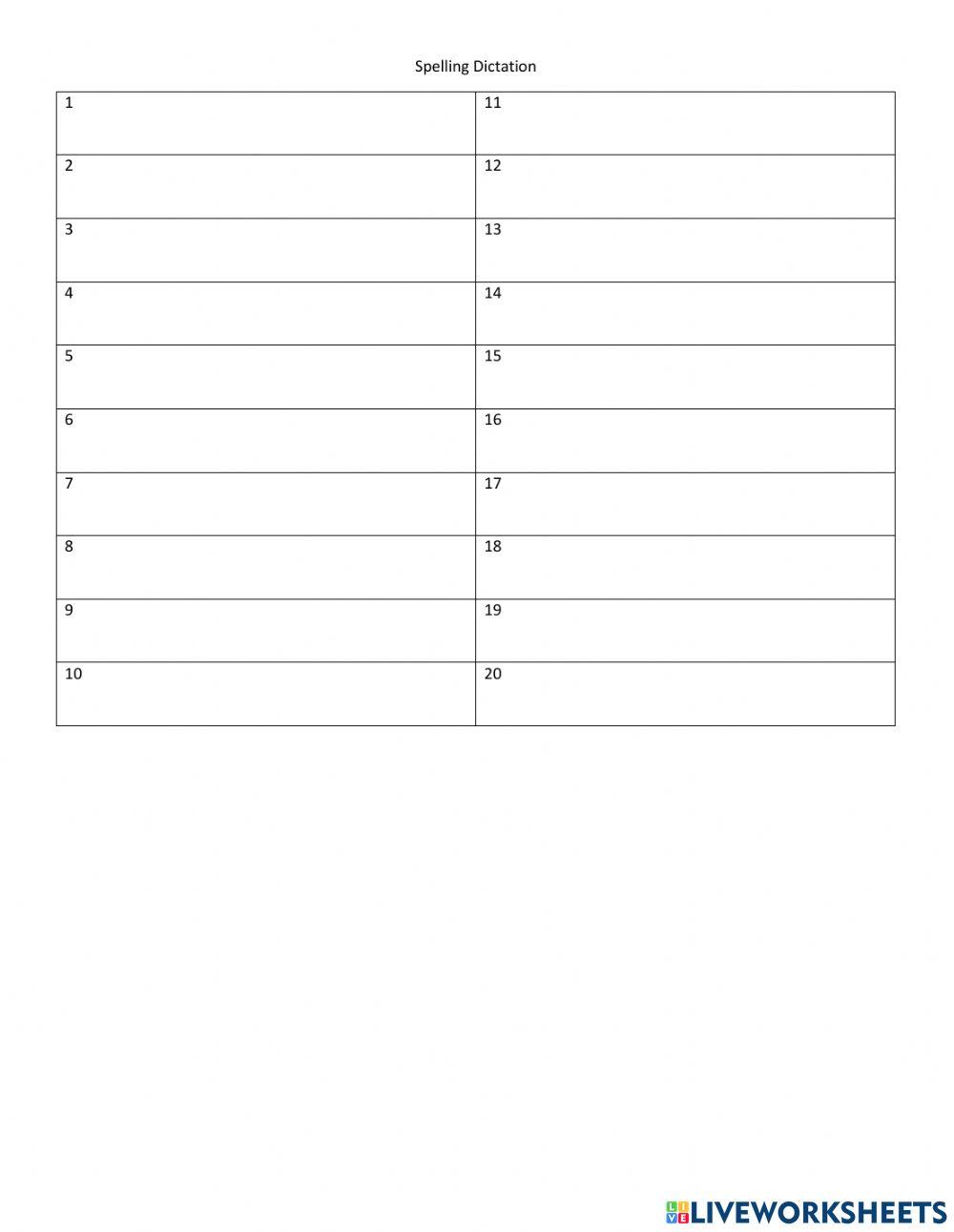 Spelling dictation