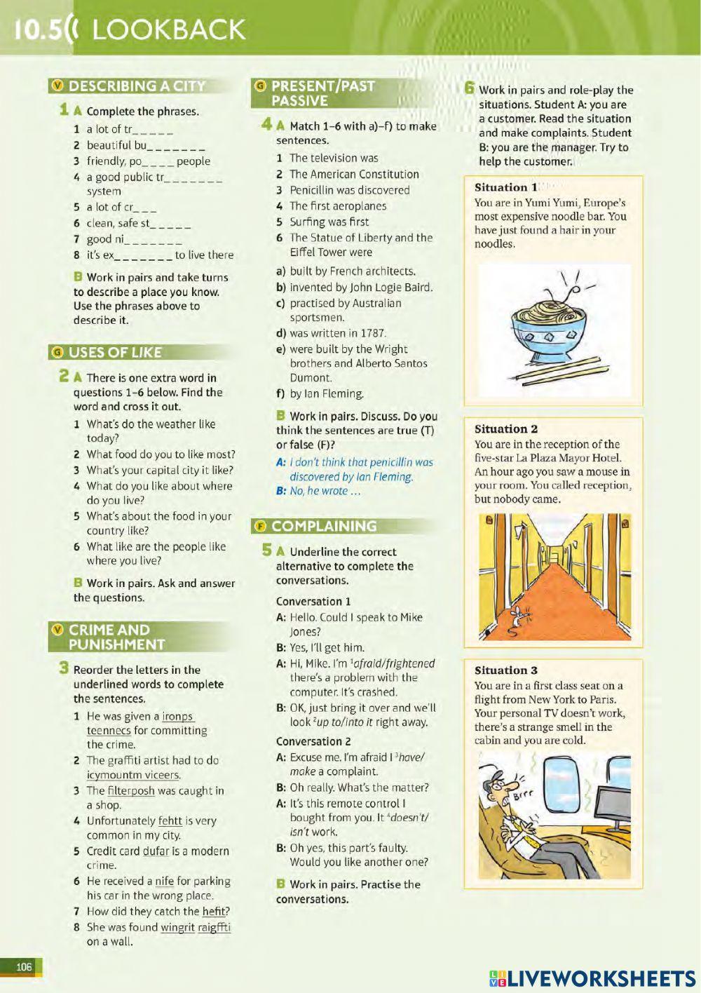 Unit 10- There's a problem