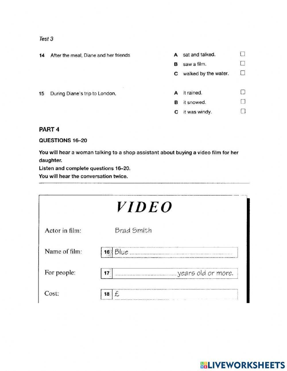 Language Enrichment on  Listening and Reading  Exercises