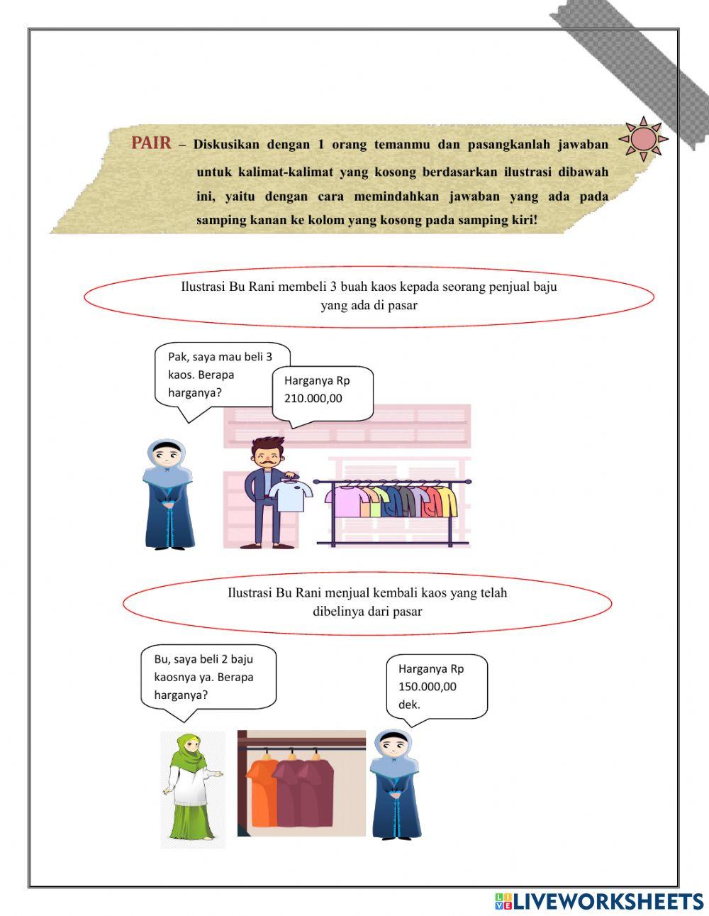 LKPD 1 Aritmetika Sosial (Harga Jual, Harga Beli, Keuntungan, dan Kerugian)