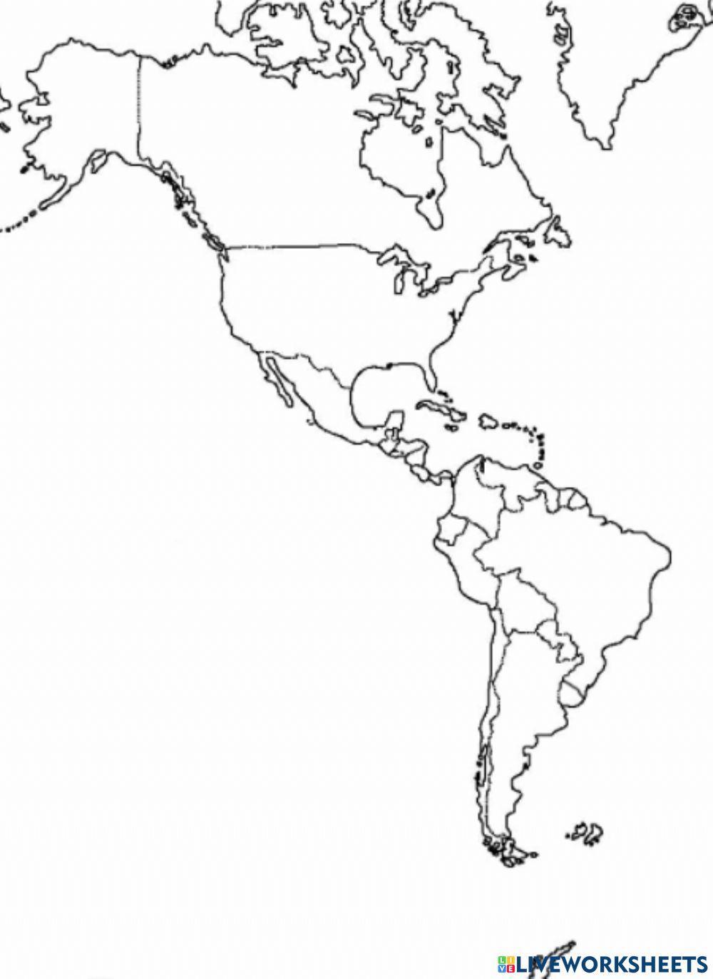 Mapa de América localización