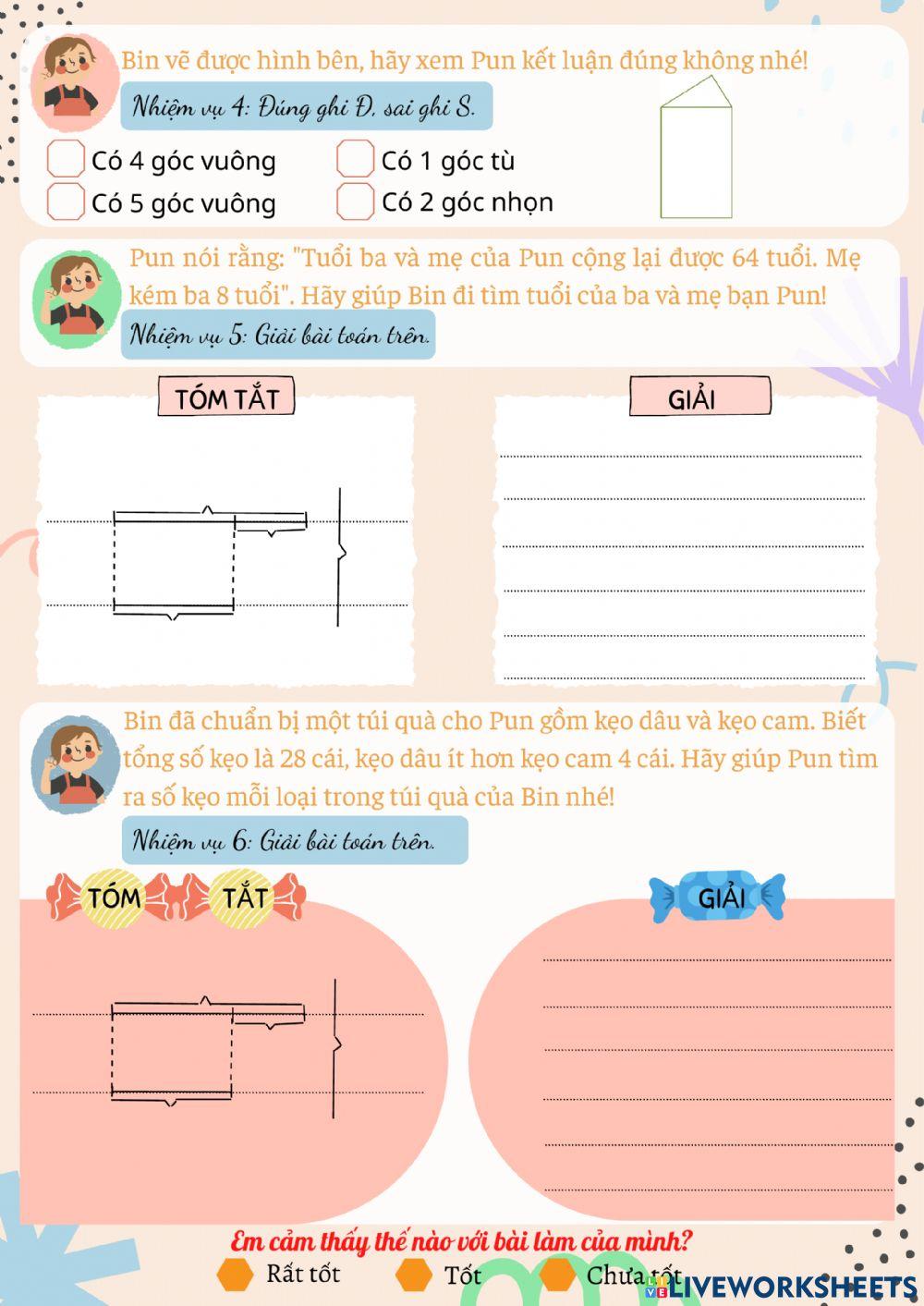 Ôn cuối tuần 8-Toán