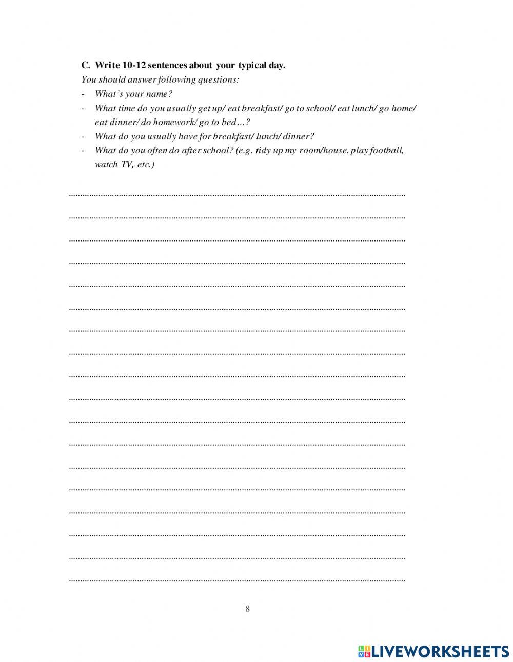 DS - Fa3 - Test 2 Writing