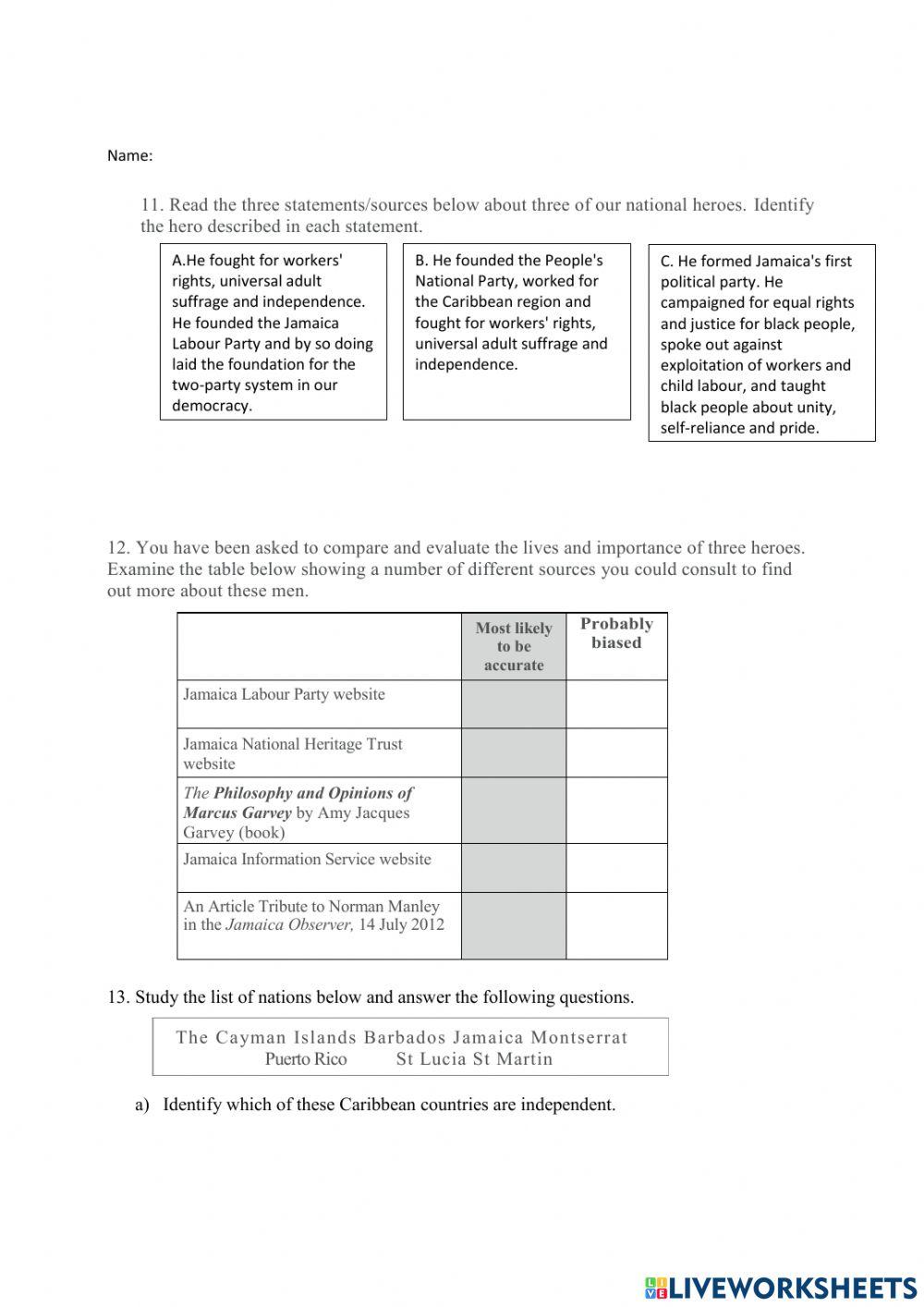 Social Studies End of Ubit