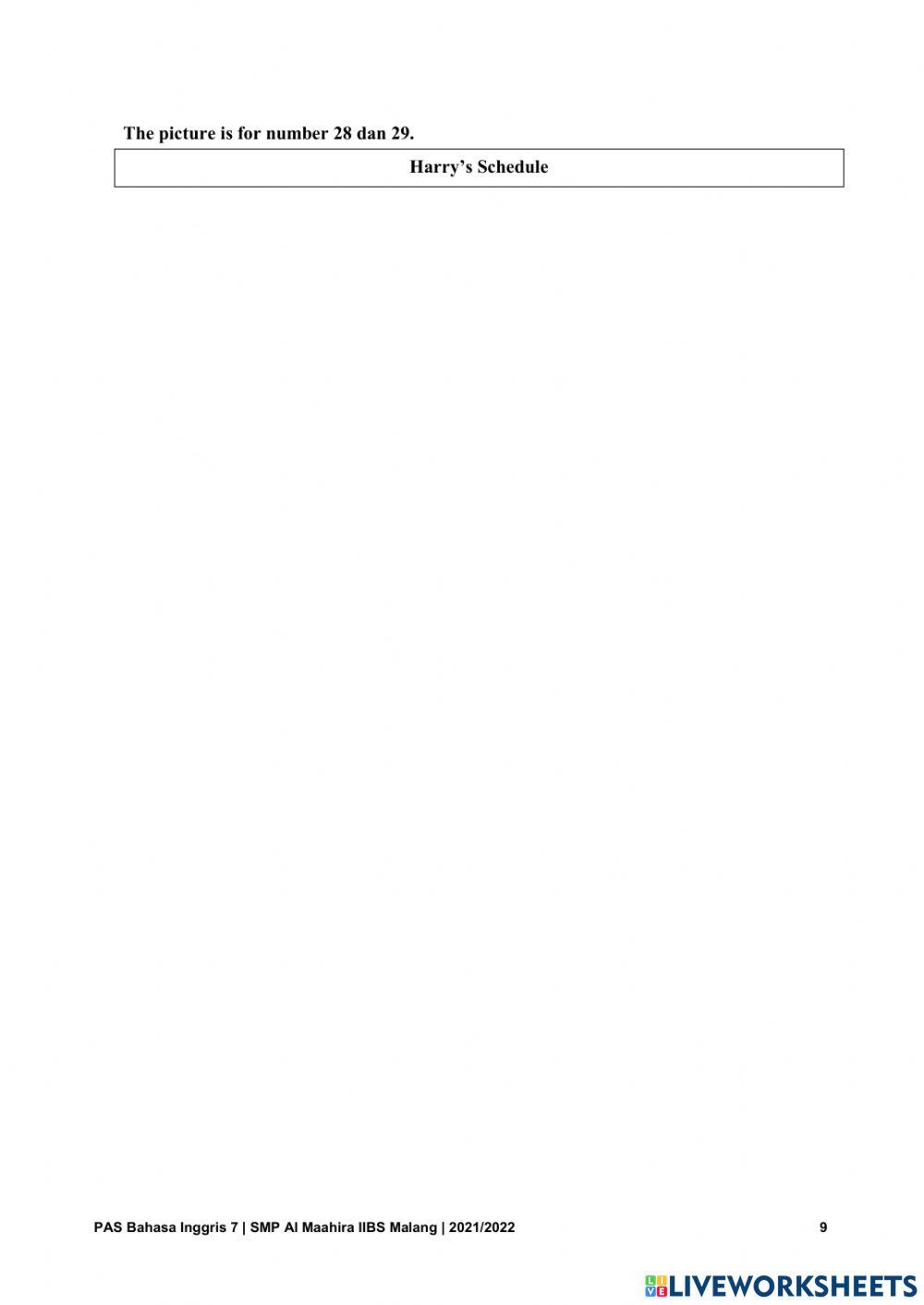 English tryout for 7th grade