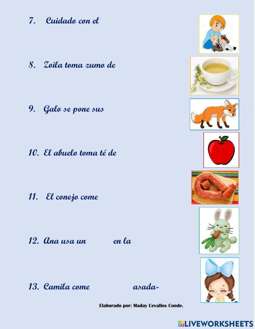 Lectura y escritura con la letra Z