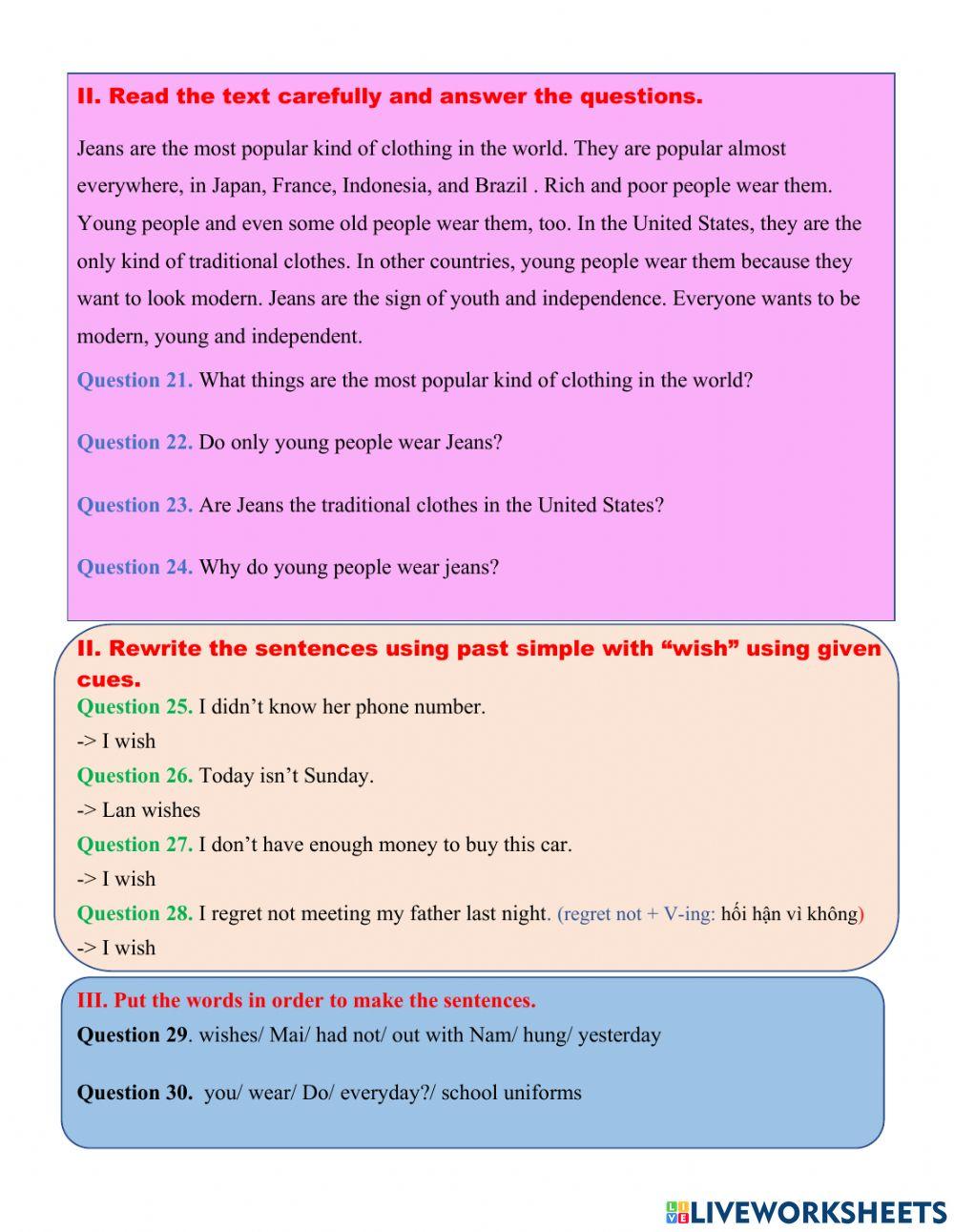 Grade 9 Revision for the middle term exam