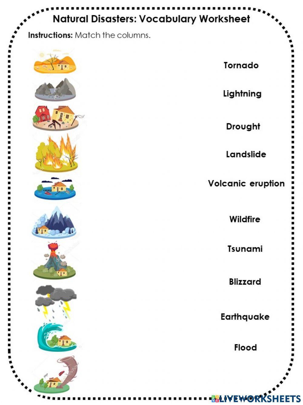 Natural disasters vocabulary