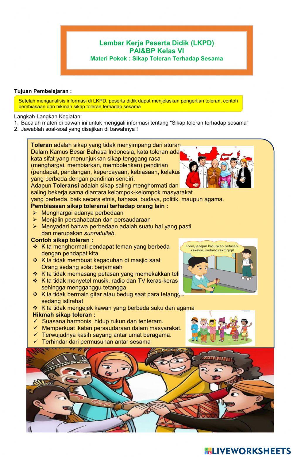 Memahami Sikap Toleransi