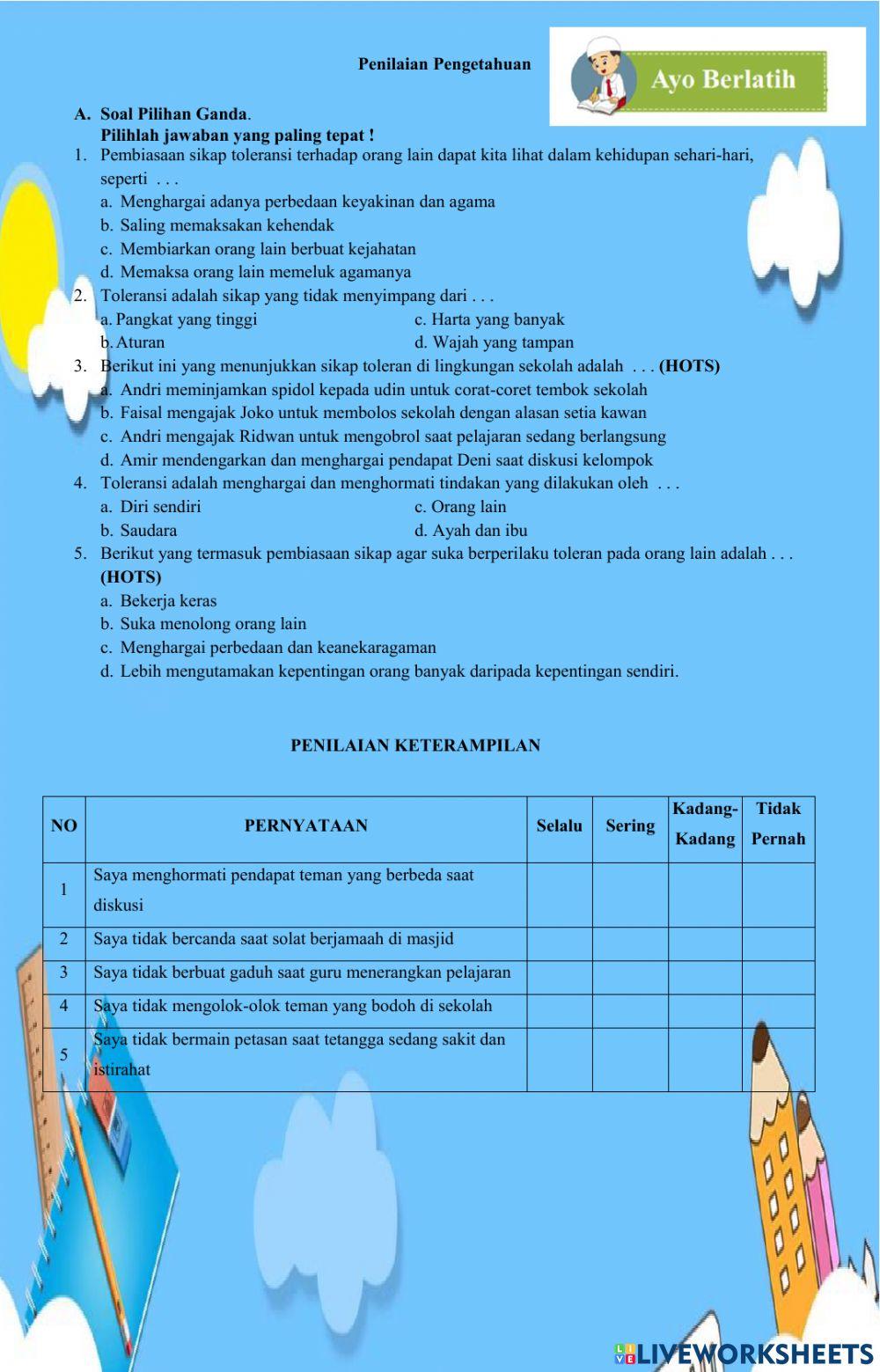 Memahami Sikap Toleransi