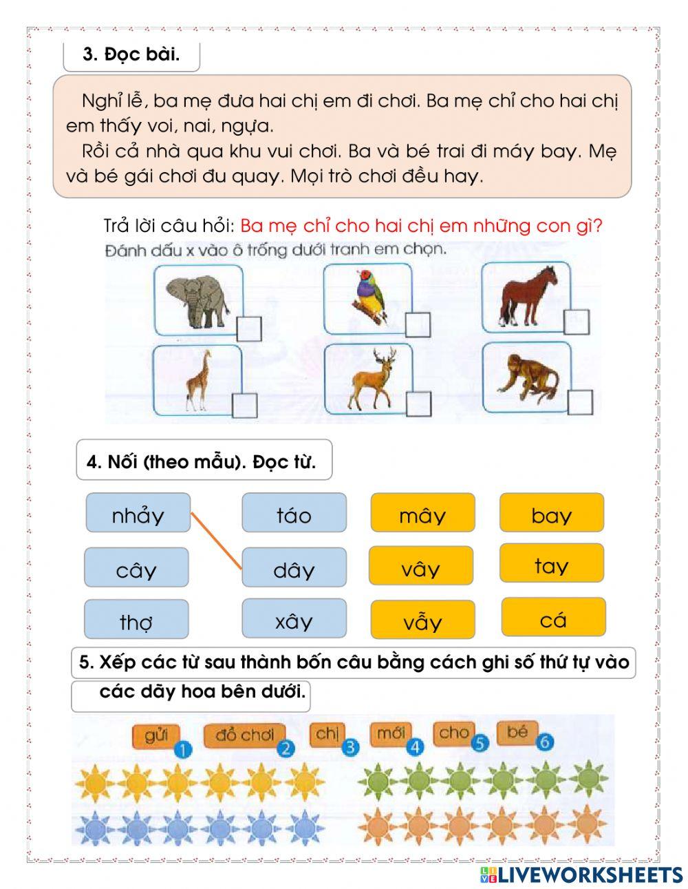 Tiếng việt - ôn tập tuần 8 - lớp 1