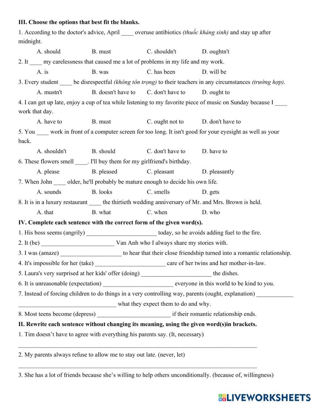 Unit 3: Becoming independent