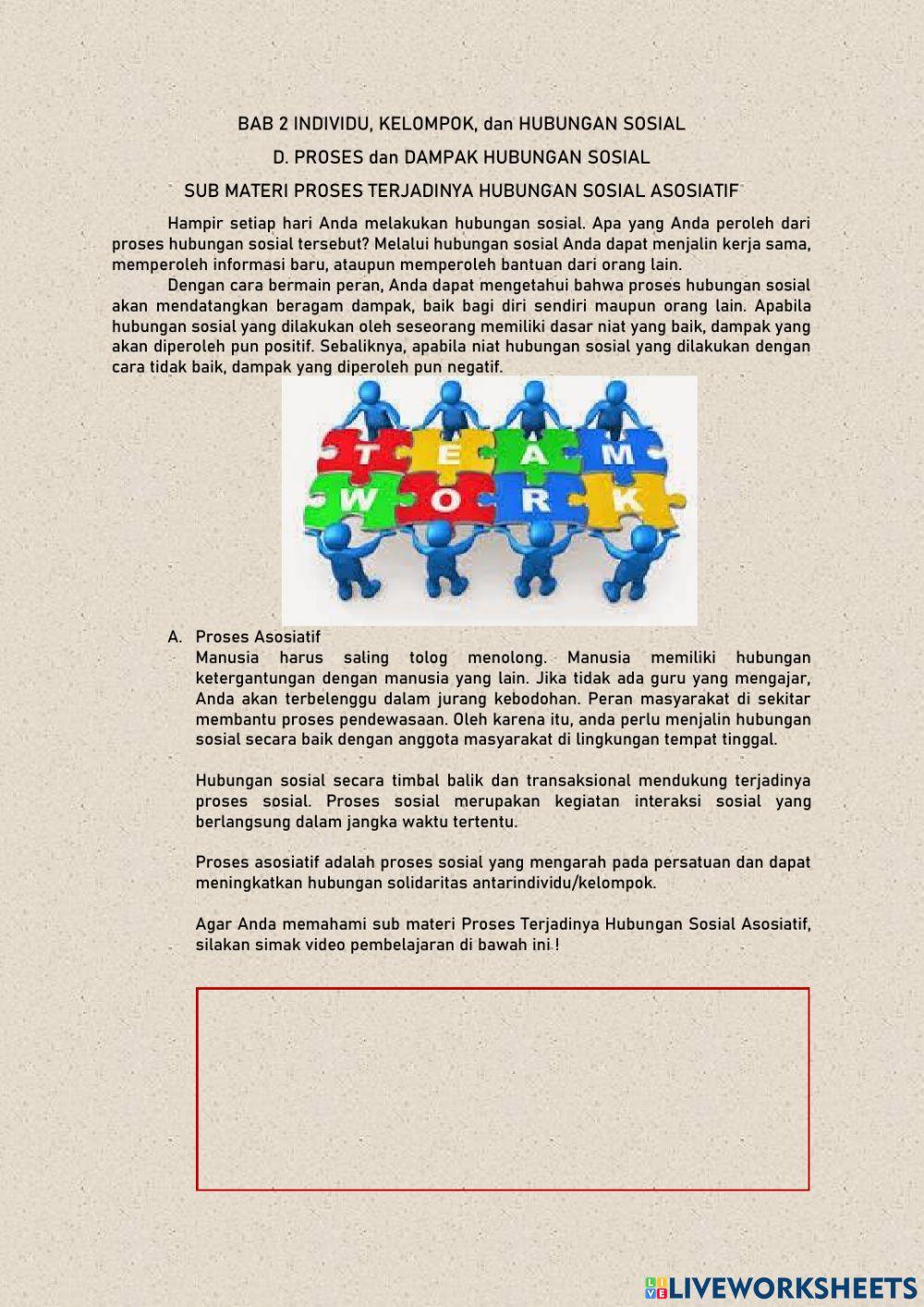 Proses Sosial Asosiatif