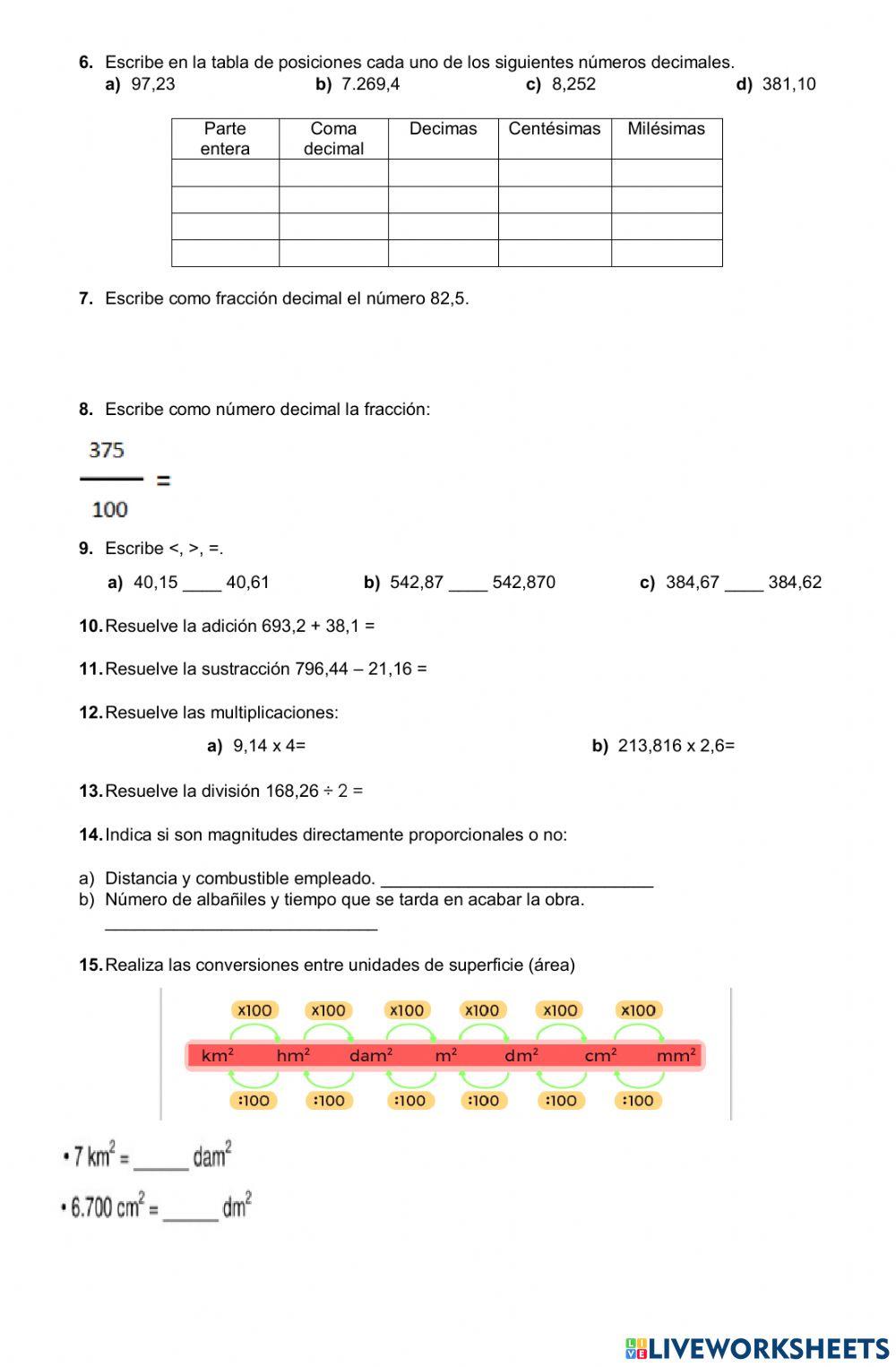 Examen matematicas