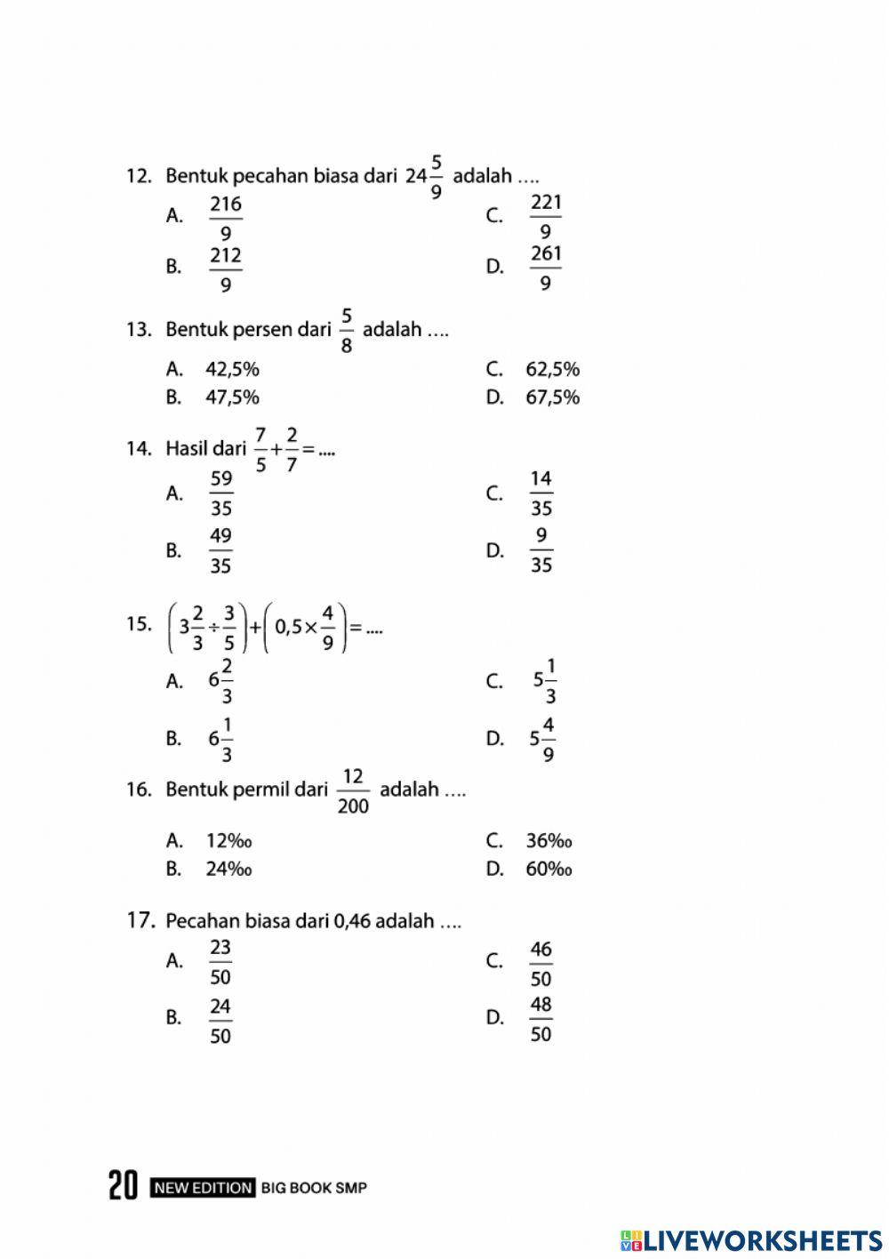 Bab 1 Bilangan Bulat dan Pecahan