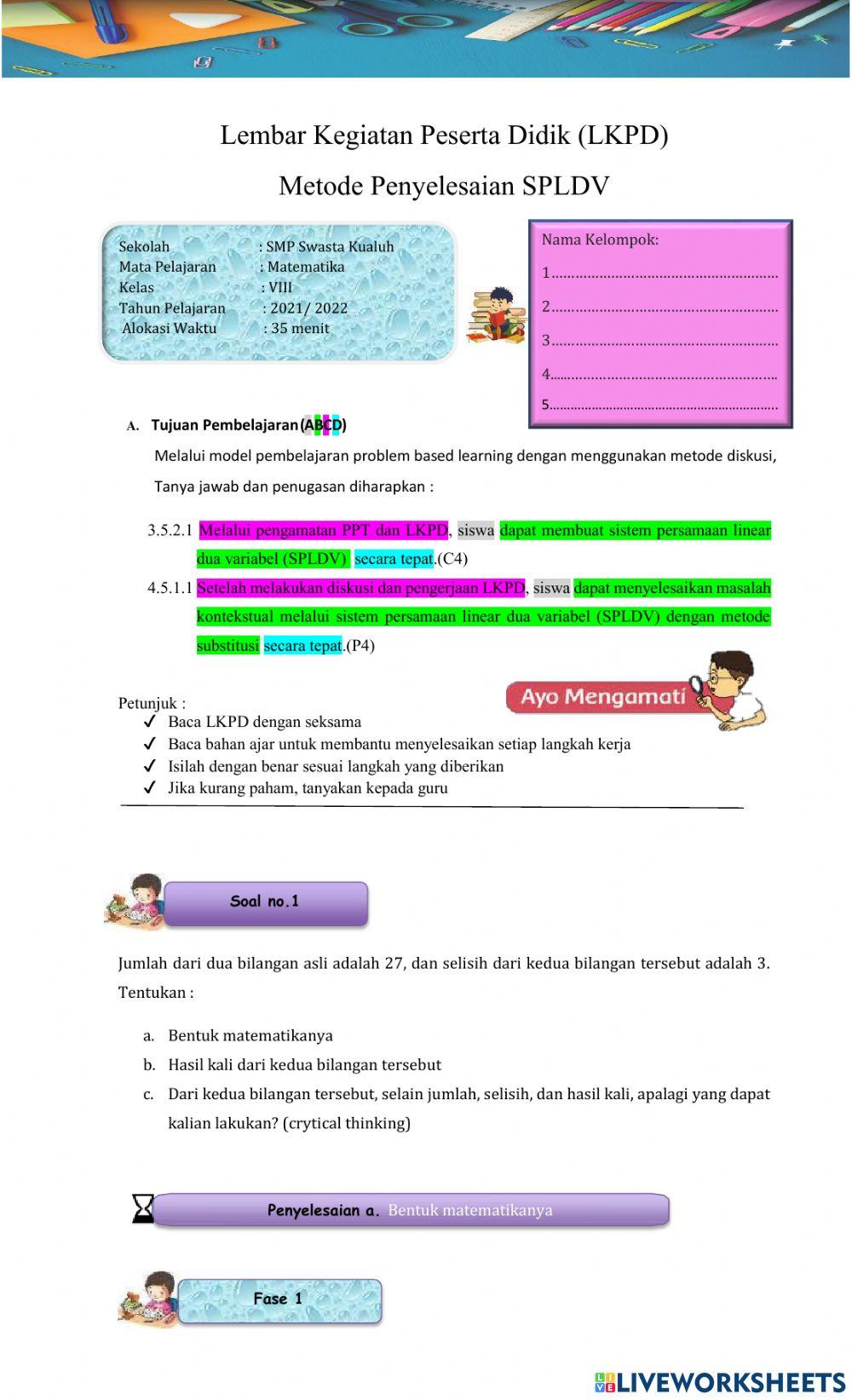 spldv metode substitusi