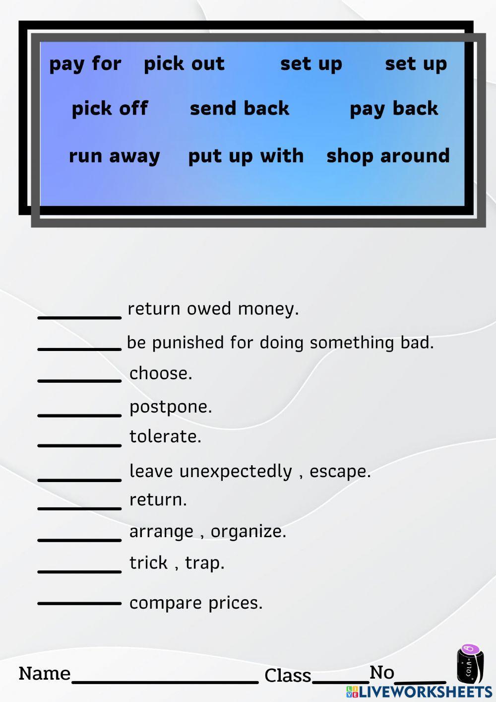 Phrasal Verb Exercise