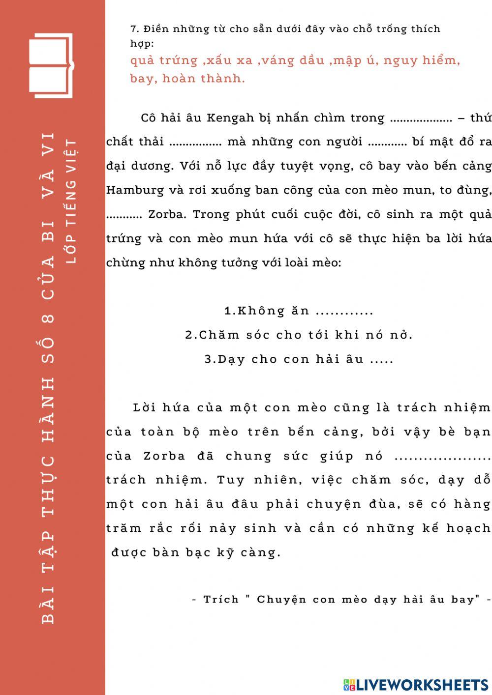 BÀi tập thực hành cho Bi và Vi 8