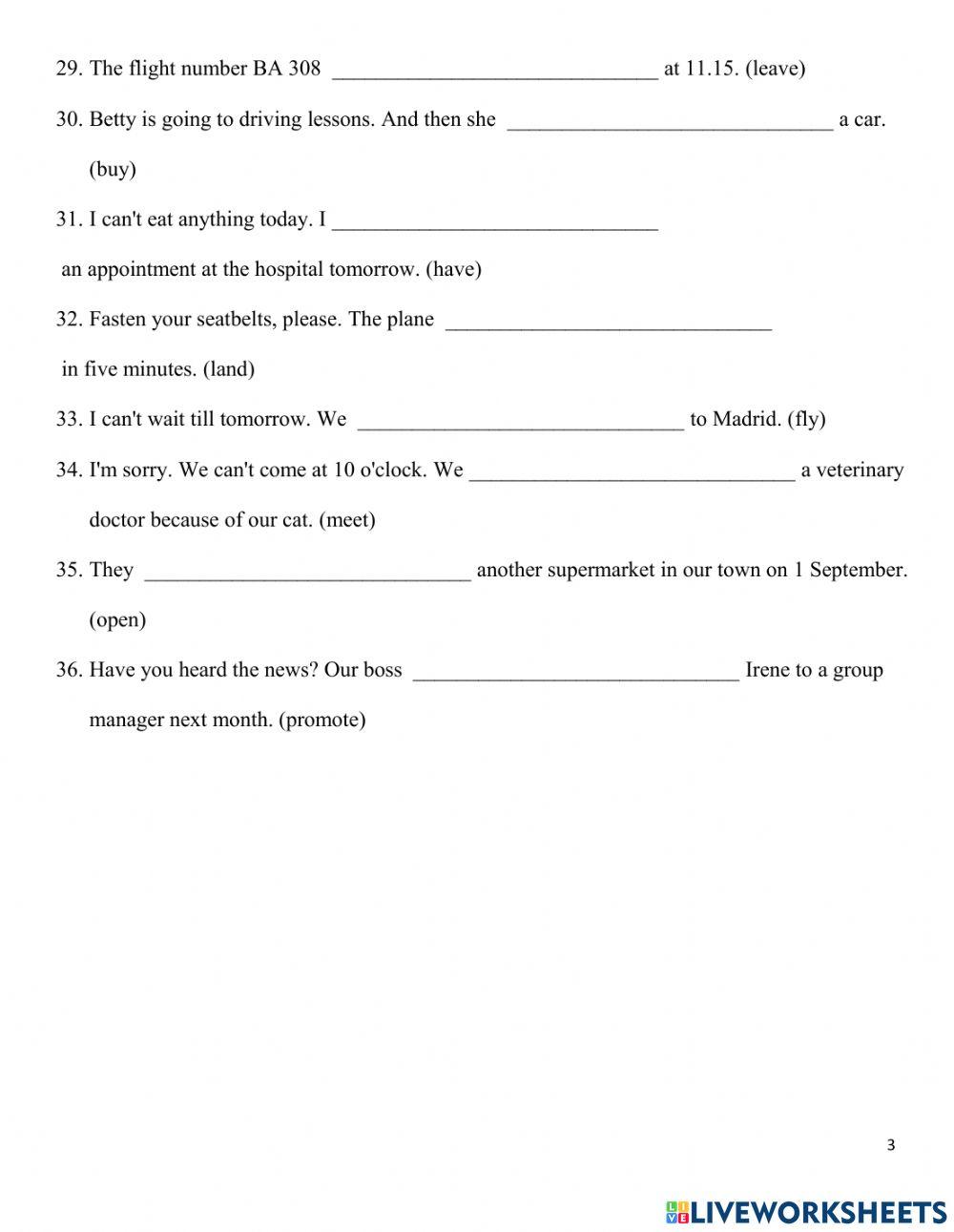 Level 5 Grammar Quiz- Future Time