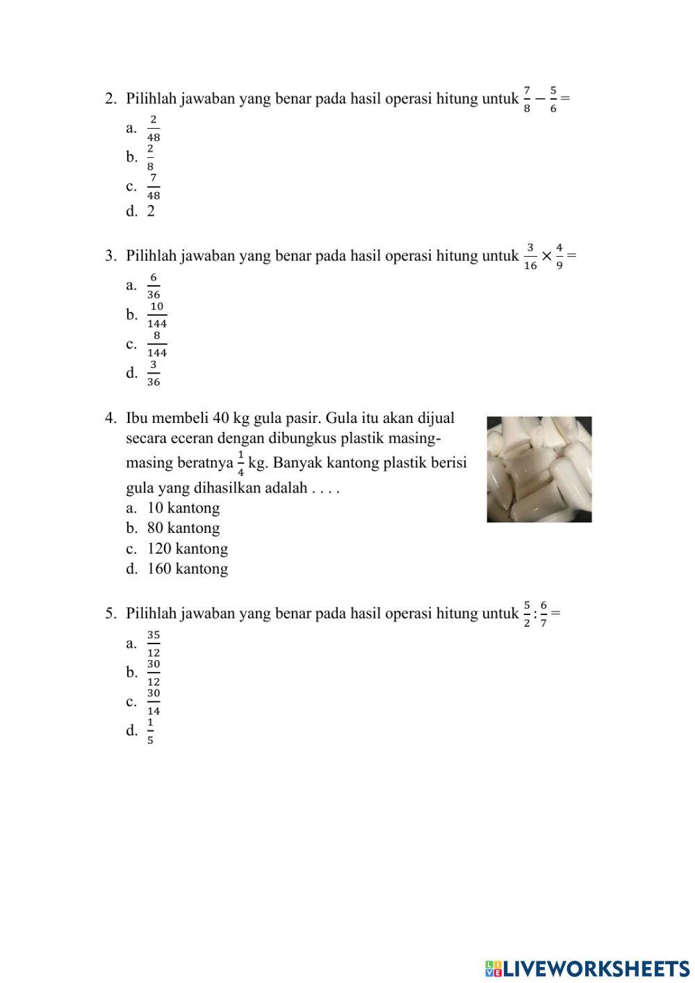 Operasi Hitung Bilangan Pecahan