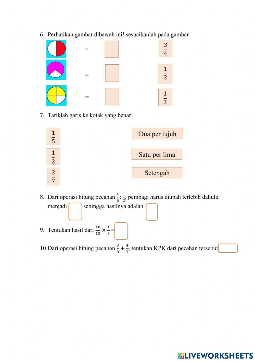Operasi Hitung Bilangan Pecahan