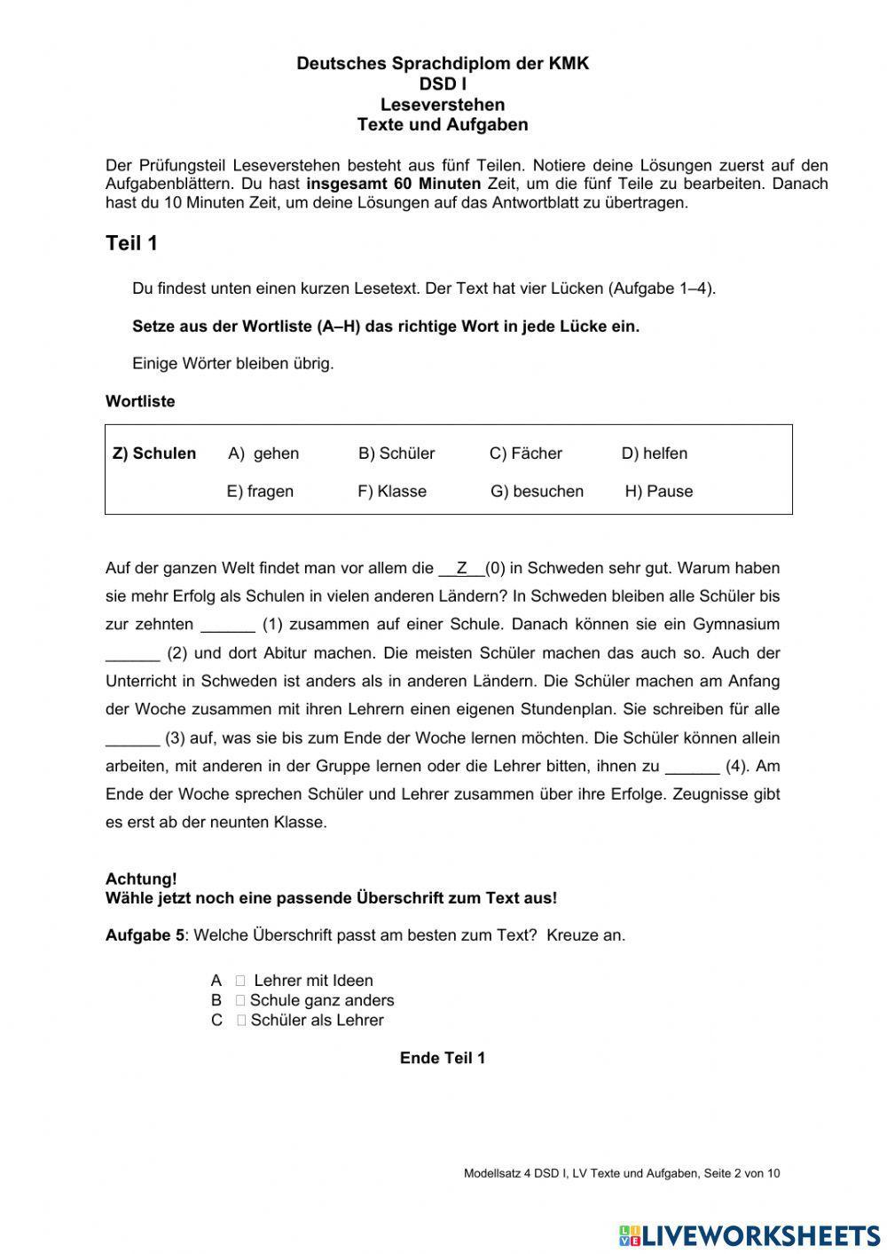 Test dsd i modellsatz 4